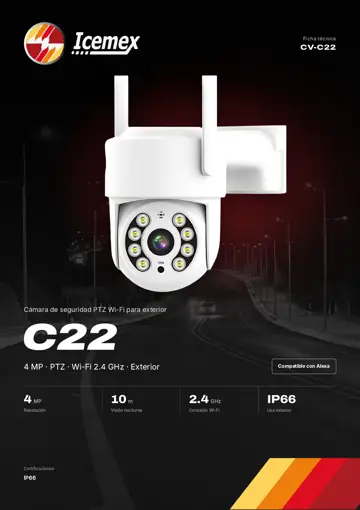Portada de la ficha técnica de Cámara PTZ C22 (CV-C22)
