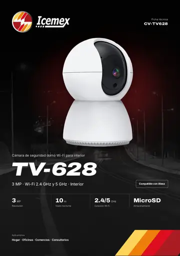 Portada de la ficha técnica de Cámara TV-628 para interior (CV-TV628)
