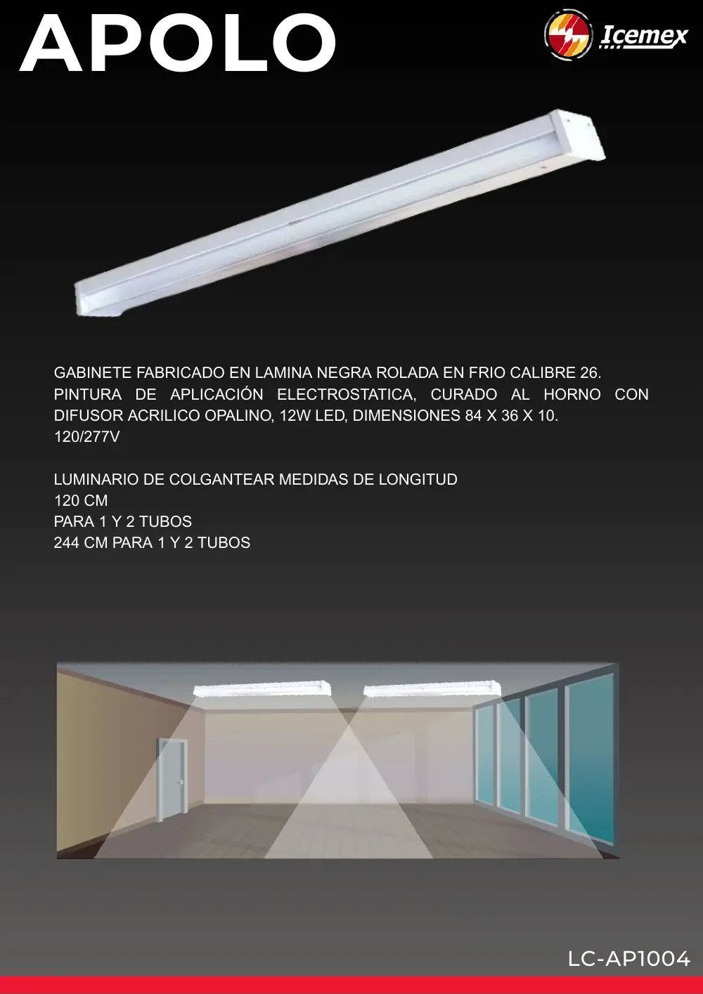 Ficha técnica de Apolo (LC-AP1004), Catálogo ICEMEX 2026