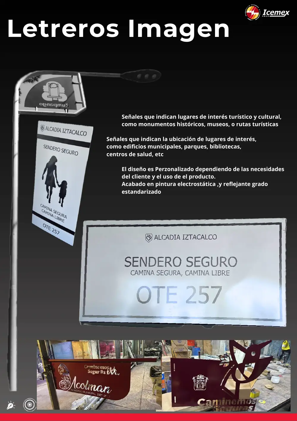 Ficha técnica de Letreros Imagen (LETREROS), Catálogo ICEMEX 2026